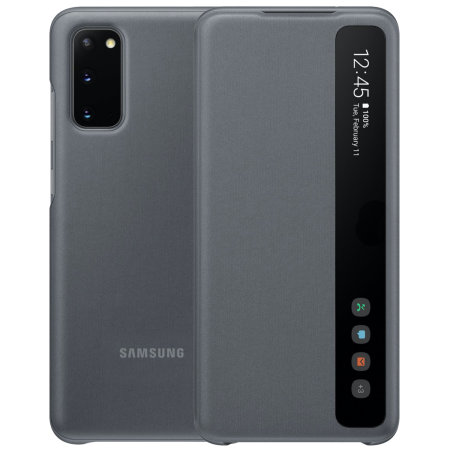 Funda Samsung Galaxy S20 Official  Clear View Cover -Gris