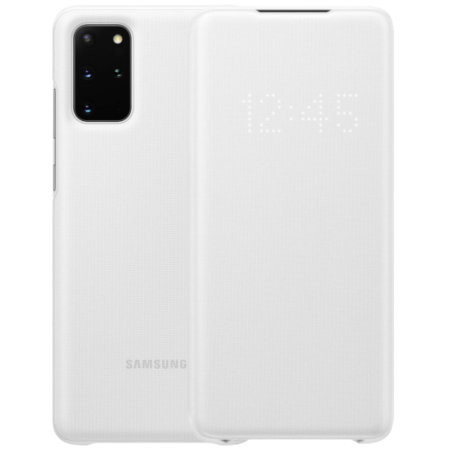 Virallinen LED View Cover Samsung S20 Plus Suojakotelo - Valkoinen