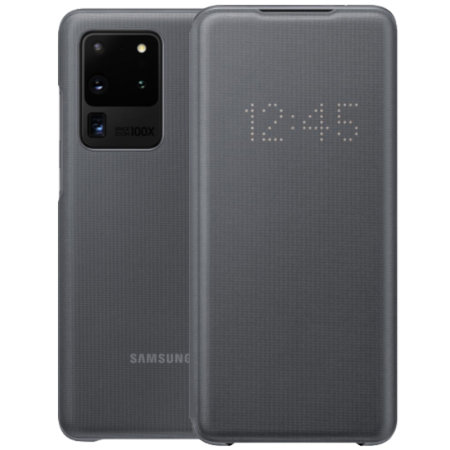 Offisielle LED View Cover Samsung S20 Ultra Lommebok-deksel - Grå
