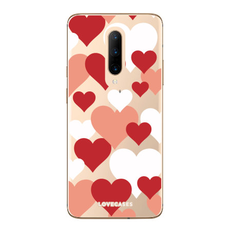 LoveCases OnePlus 7 Pro Bold Hearts Clear Phone Case