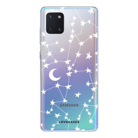 LoveCases Samsung Galaxy Note 10 Lite Gel Case - White Stars And Moons
