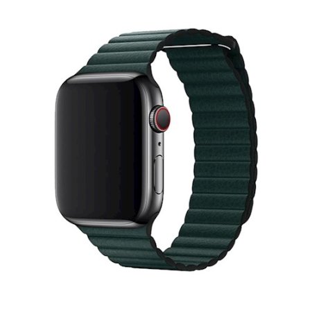 Devia Apple Watch 44mm / 42mm Leather Loop Strap - Forest Green