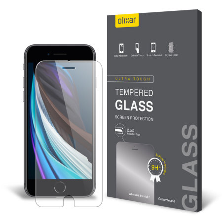 Tiempos antiguos Misericordioso Puntualidad Olixar iPhone SE 2020 Case Compatible Tempered Glass Screen Protector