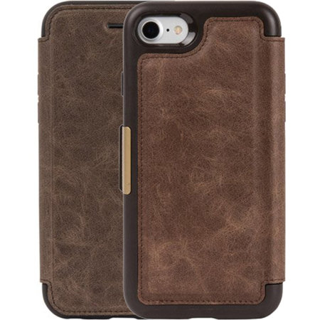 OtterBox Strada iPhone SE 2020 Leather Folio Case - Espresso Brown
