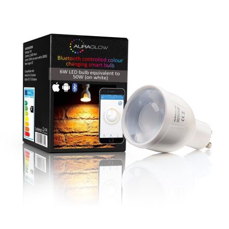 Auraglow Bluetooth Colour Changing LED Smart Light Bulb - White