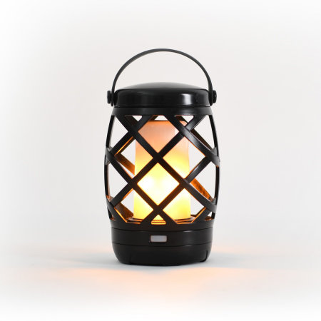 Auraglow Hanging Realistic Flame Camping Lantern - Black