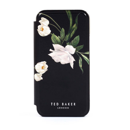 Ted Baker Elderflower iPhone 12 mini Folio Case - Black/Silver