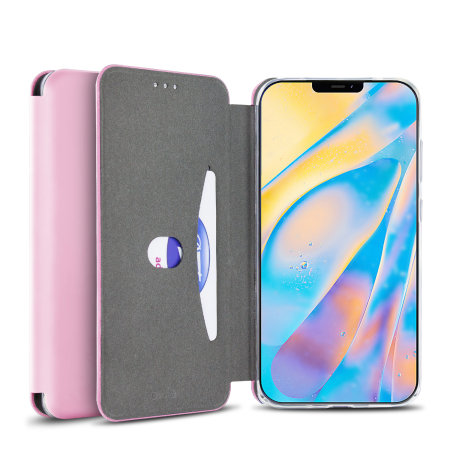 Olixar Soft Silicone iPhone 12 mini Wallet Case - Pastel Pink