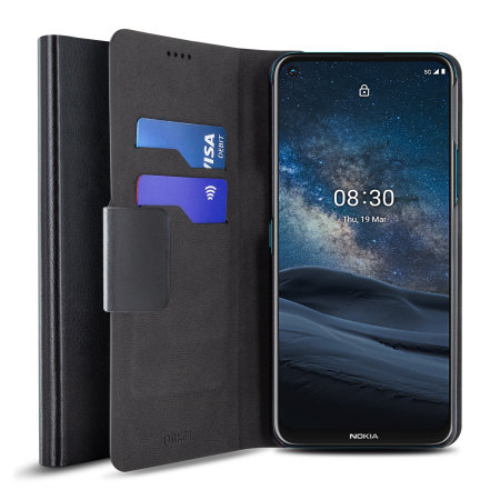 Olixar Leather-Style Nokia 8.3 5G Wallet Stand Case - Black