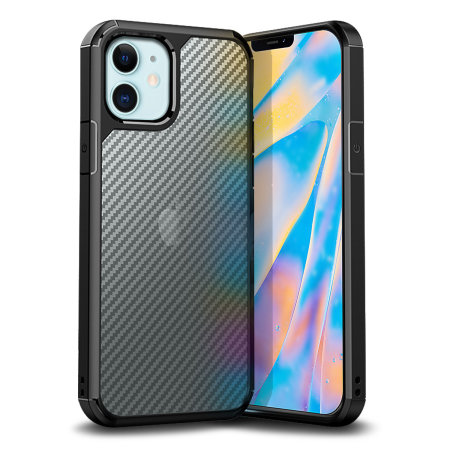 Olixar ExoShield Carbon iPhone 12 Bumper Case - Black