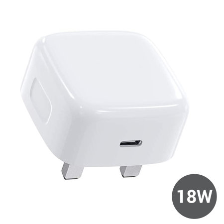 18W Single USB-C Super Fast PD Wall Charger - UK Plug - White
