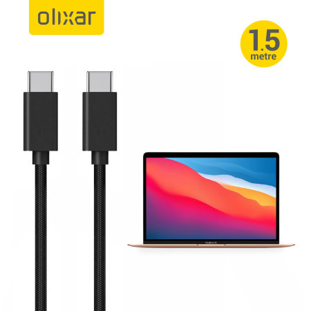 Olixar MacBook Air 13 Inch 2020 100W Braided USB-C to C Charging Cable