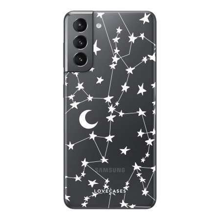 Lovecases Samsung Galaxy S21 Plus Gel Case White Stars And Moons