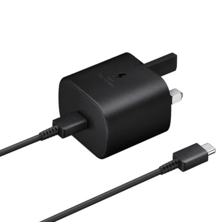 Official Samsung Super Fast 25W Fast Wall Charger & 1m USB-C to C Cable - Black