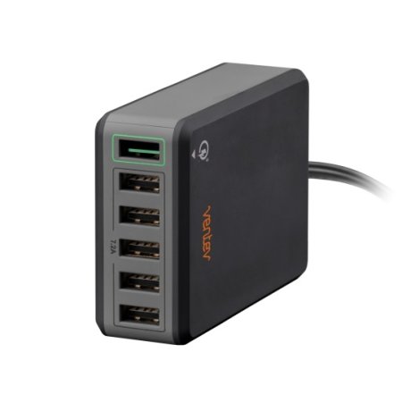 Ventev 6 in 1 USB Charging Hub With QC 3.0 Charging - Black