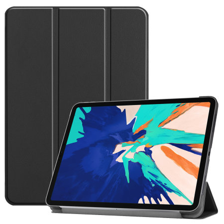 Olixar Leather-style iPad Pro 12.9" 2020 4th Gen. Folio Case - Black
