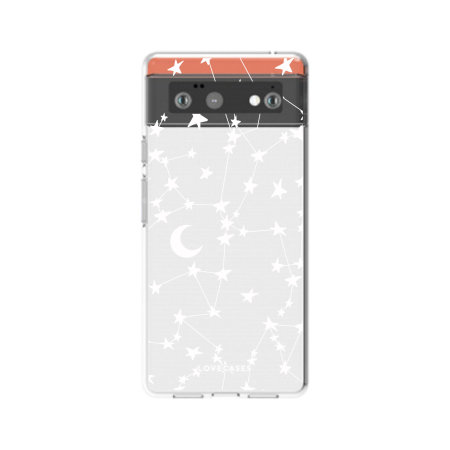 LoveCases Gel White Stars And Moons Case - For Google Pixel 6 Pro