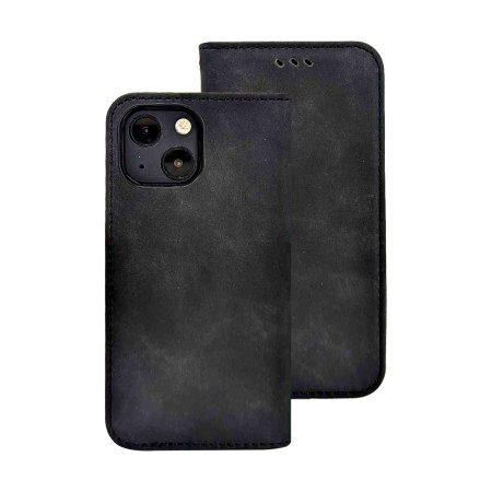 Olixar Genuine Black Leather  mini Wallet Case - For iPhone 13 mini