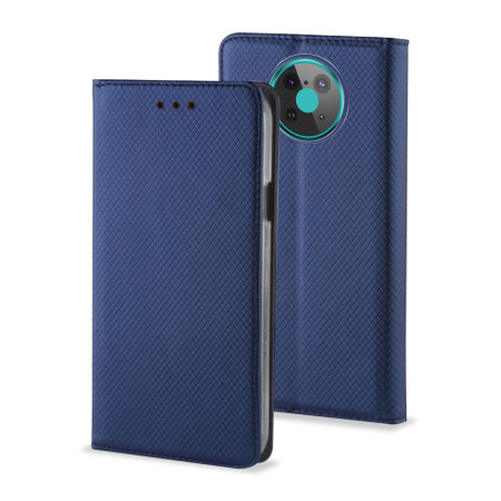 Olixar Leather-Style Nokia 6.3 Wallet Stand Case - Navy Blue