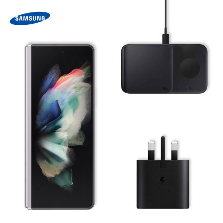 Official Samsung Galaxy Z Fold 3 9W Duo Charging Pad & UK Plug - Black