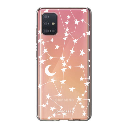 LoveCases Samsung Galaxy A52s Gel Case - White Stars And Moons
