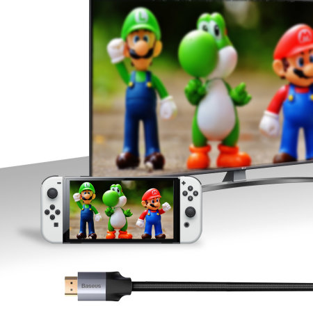 Baseus Nintendo Switch OLED Braided HDMI Cable - 3m - Grey