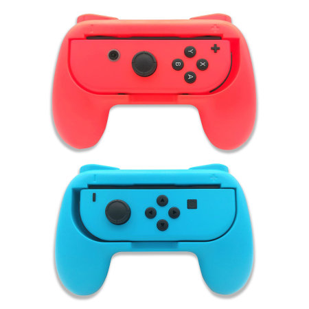 Olixar Nintendo Switch OLED Non-Slip Joy-Con Grips- 2 Pack- Red & Blue