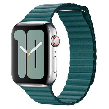 Official Apple Leather Loop Peacock Strap - For Apple Watch 44mm