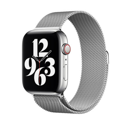 Official Apple Milanese Silver Loop - For Apple Watch 44mm