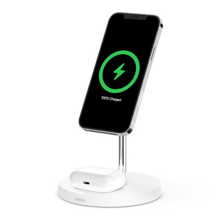 Belkin iPhone 13 2-in-1 MagSafe charging Stand - White