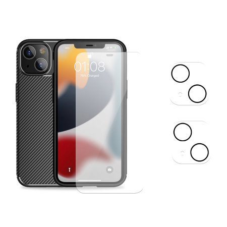 Olixar iPhone 13 mini Tough Case, Screen & Camera Protector Pack
