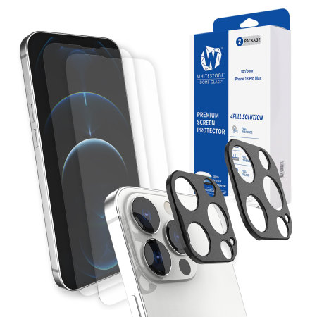 Whitestone Dome iPhone 13 Pro Max Screen & Camera Protector - 2 Pack