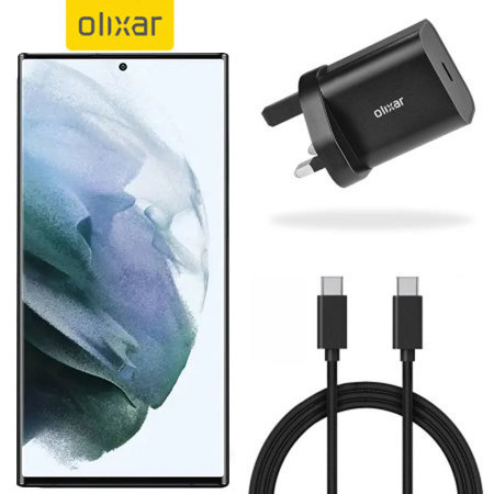 Olixar 18W USB-C Fast Charger & 1.5m Cable - For Samsung Galaxy S22 Ultra