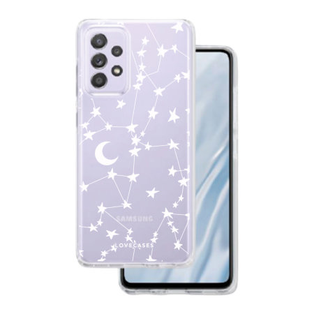 LoveCases Gel White Stars And Moons Case - For Samsung Galaxy A53 5G