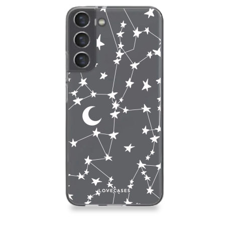 LoveCases Gel White Stars And Moons Case - For Samsung Galaxy S22