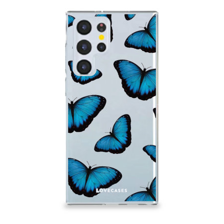 LoveCases Gel Blue Butterfly Case - For Samsung Galaxy S22 Ultra