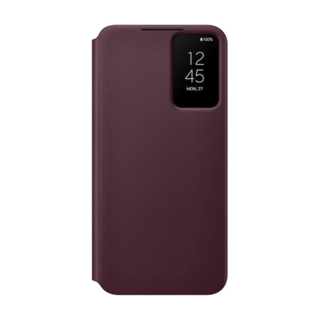 Official Samsung Smart Clear View Burgundy Case - For Samsung Galaxy S22