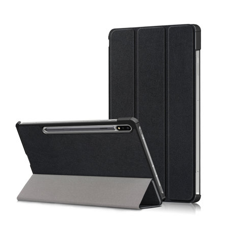 Olixar Black Leather-Style Case - For Samsung Galaxy Tab S8