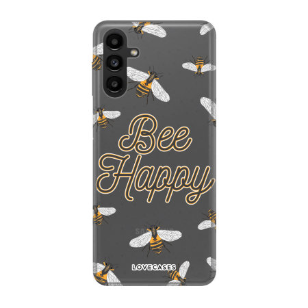 LoveCases Clear Gel Case With Bee Happy Pattern - For Samsung A13 5G