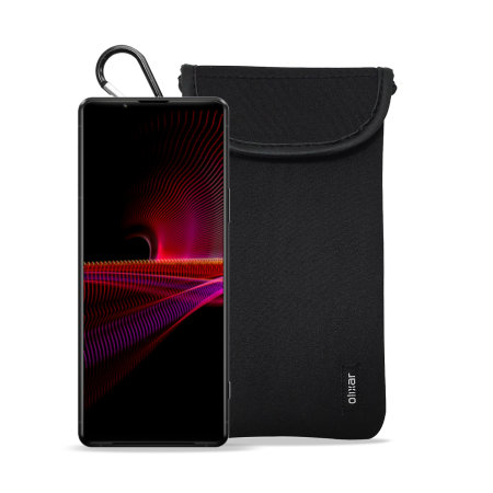 Olixar Neoprene Black Pouch With Card Slot - For Sony Xperia 1 IV
