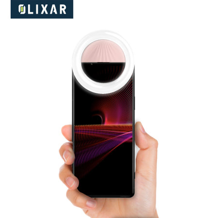 Olixar Clip On Light Pink Selfie Ring with LED Light - For Sony Xperia 1 IV
