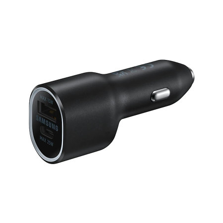 Official Samsung 40W Dual USB and USB-C Car Charger - Black