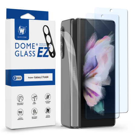 Whitestone Dome 2 Pack EZ Glass Front Screen Protector + Camera Protector + Film Hinge Protector  - For Samsung Galaxy Fold 4