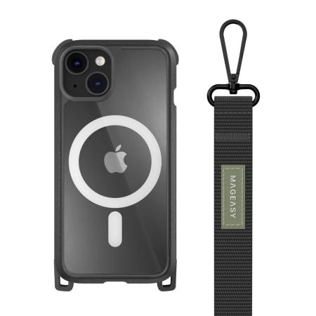 SwitchEasy Odyssey+ MagSafe Black Case With Strap - For iPhone 14