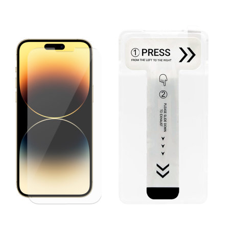 Olixar Tempered Glass Screen Protector with Installation Tray- For iPhone 14 Pro