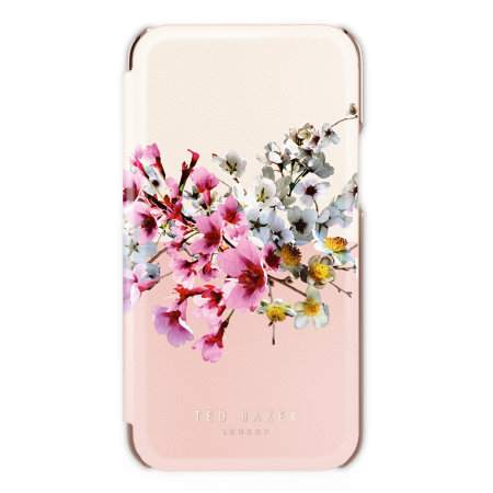 Ted Baker Rose Gold Jasmine Folio Case With Mirror - For iPhone 14