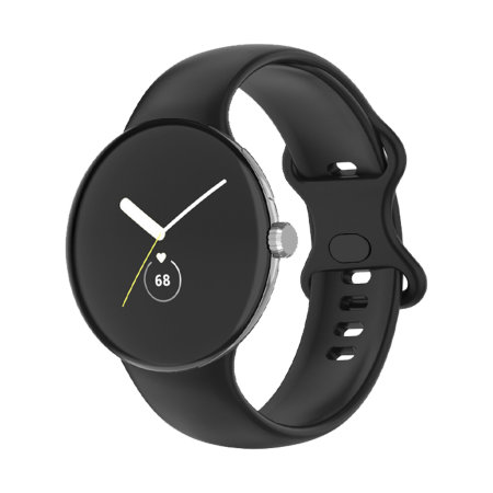 Olixar Black Soft Silicone Sport Watch For - Google Pixel Large Strap