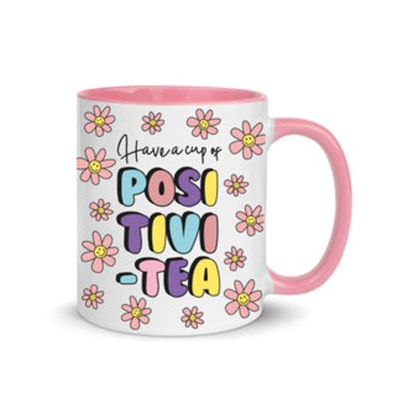 LoveCases Positivi-tea Pink Handle Mug