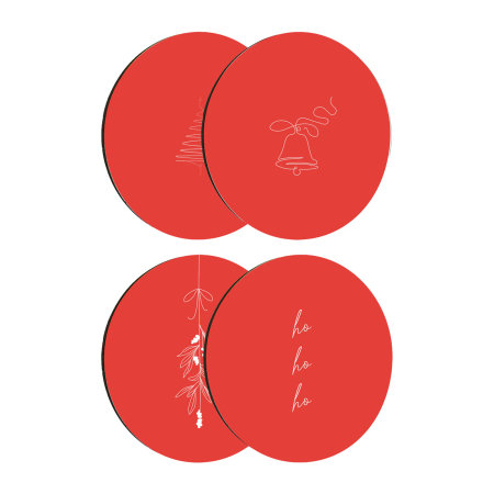 LoveCases Christmas Circle Coasters - 4 Pack