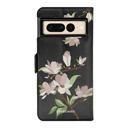 LoveCases White Cherry Blossom Leather Wallet Case - For Google Pixel 7 Pro